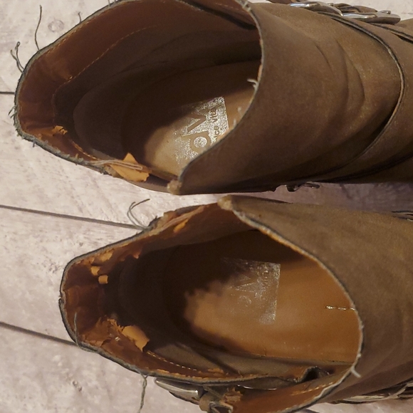 DOLCE VITA Boot Womens 10 Taupe Brown Heeled Ankle Bootie Buckle - Picture 5 of 7